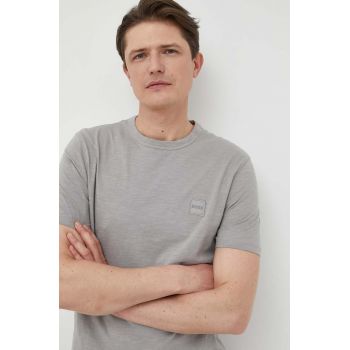 BOSS tricou din bumbac BOSS CASUAL culoarea gri, cu imprimeu
