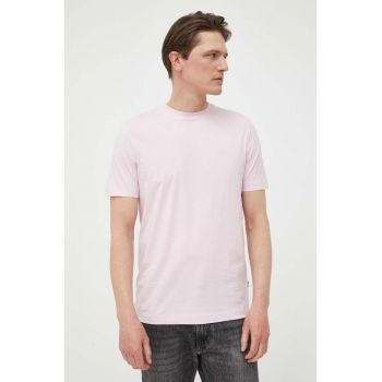BOSS tricou din bumbac barbati, culoarea roz, neted, 50468347