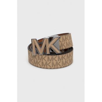 Michael Kors curea de piele cu doua fete barbati, culoarea maro