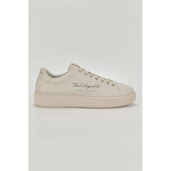 Pantofi sport din piele cu detaliu logo