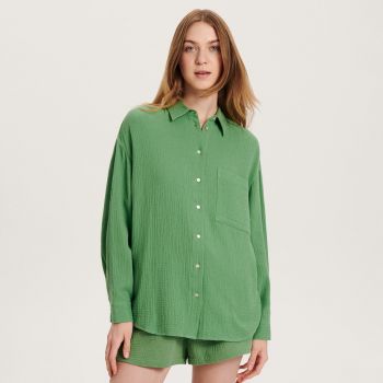 Reserved - Cămașă oversized - Verde