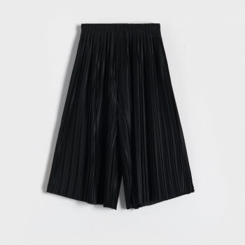 Reserved - Pantaloni culotte plisați - Negru