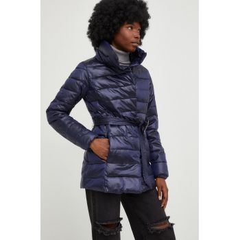 Answear Lab geaca femei, culoarea albastru marin, de tranzitie