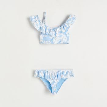 Reserved - Costum de baie cu model, din două piese - Albastru