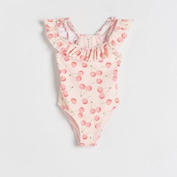 Reserved - Costum de baie întreg cu volănaș - Ivory