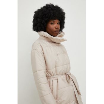 Answear Lab geaca femei, culoarea bej, de iarna, oversize de firma originala