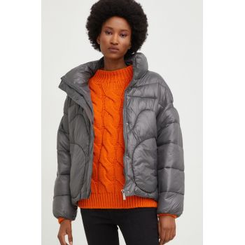 Answear Lab geaca femei, culoarea gri, de iarna, oversize