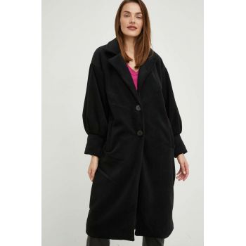 Answear Lab palton de lana culoarea negru, de tranzitie