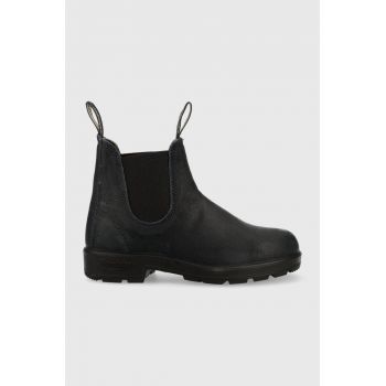 Blundstone ghete chelsea de piele 1912 femei, culoarea albastru marin, cu toc plat