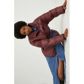 Answear Lab geaca femei, culoarea bordo, de iarna de firma originala