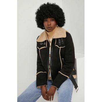 Answear Lab geaca femei, culoarea negru, de tranzitie
