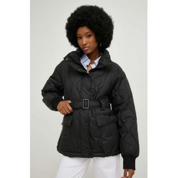 Answear Lab geaca femei, culoarea negru, de tranzitie