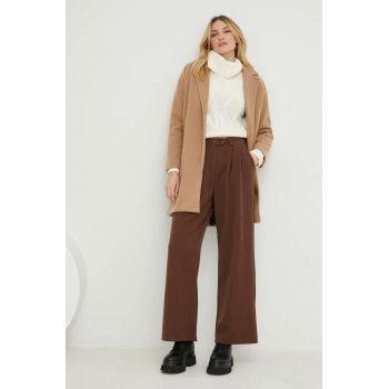 Answear Lab palton femei, culoarea bej, de tranzitie