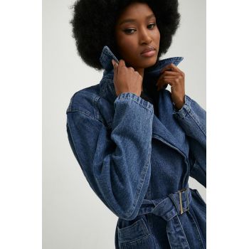 Answear Lab palton jeans x colecția limitată SISTERHOOD femei, de tranzitie