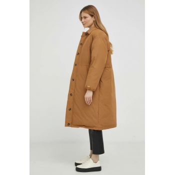 Levi's geaca femei, culoarea maro, de iarna, oversize de firma originala