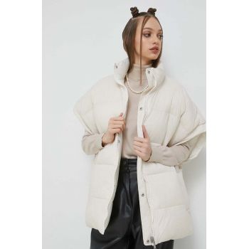 UGG vesta cu doua fete femei, culoarea negru, de iarna