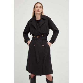 Answear Lab trenci femei, culoarea negru, de tranzitie