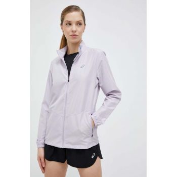 Asics jachetă de alergare Core culoarea violet ieftina