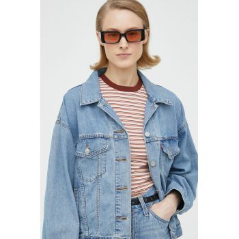 Levi's geacă din denim femei, de tranziție, oversize A1743.0020-MedIndigoW