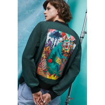 Medicine geaca bomber femei, culoarea verde, de tranzitie