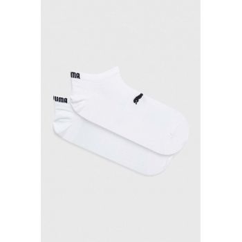 Puma șosete (2-pack) femei, culoarea alb 907940