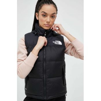 The North Face vesta 1996 RETRO NUPTSE VEST femei, culoarea negru, de iarna