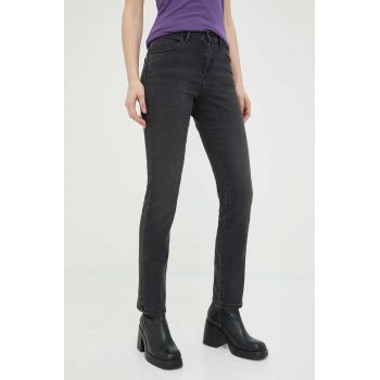 Wrangler jeansi Slim femei, culoarea negru ieftini