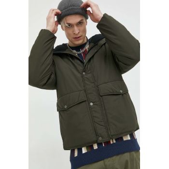 Abercrombie & Fitch geaca barbati, culoarea verde, de iarna, oversize Abercrombie & Fitch geaca barbati, culoarea verde, de iarna, oversize