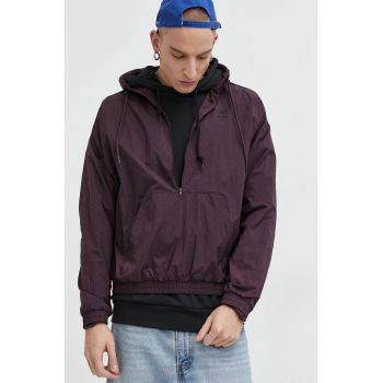 Adidas Originals geaca barbati, culoarea violet, de tranzitie, oversize