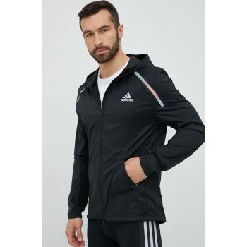 adidas Performance geaca barbati, culoarea negru, de tranzitie ieftina