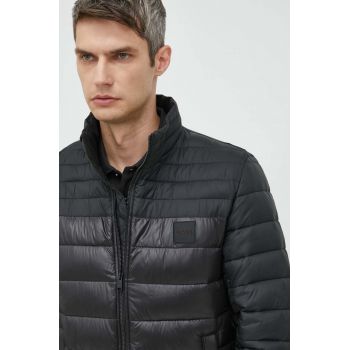 BOSS geaca BOSS CASUAL barbati, culoarea negru, de tranzitie