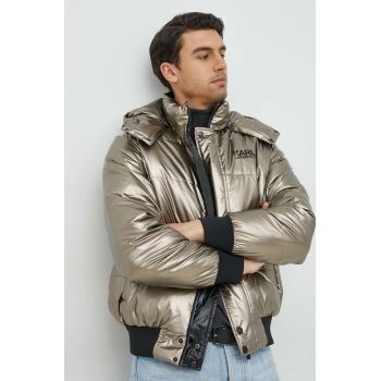 Karl Lagerfeld geacă reversibilă barbati, culoarea auriu, de tranzitie