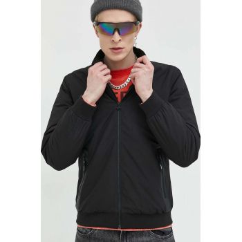 Superdry geaca bomber barbati, culoarea negru, de tranzitie