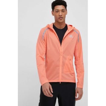 adidas Performance jachetă de alergare Marathon culoarea portocaliu, de tranzitie ieftina