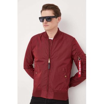 Alpha Industries geacă bomber culoarea bordo, de tranziție 191103.184-Burgundy ieftina