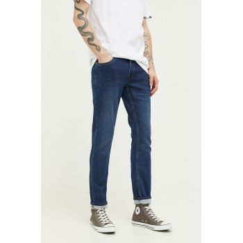 Solid jeansi barbati, culoarea albastru marin ieftini