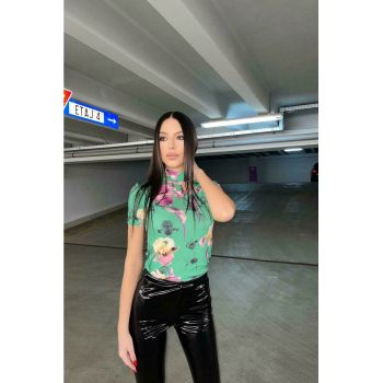 Maleta dama GREEN FLORAL PASSION cu maneca scurta