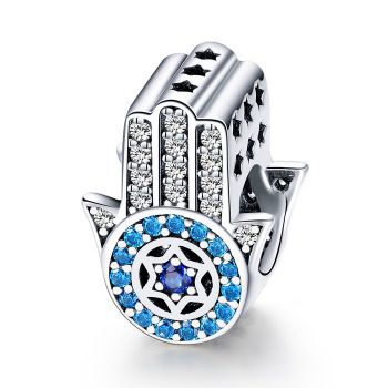 Talisman din argint Hamsa si Cristale turquoise Talisman din argint Hamsa si Cristale turquoise