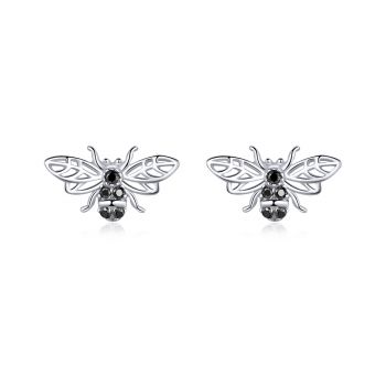 Cercei din argint Black Bees