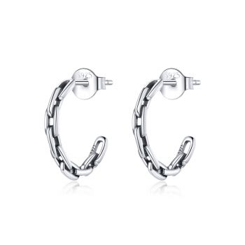 Cercei din argint Chain Hoops