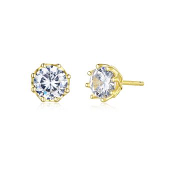 Cercei din argint Clear Classic Studs Golden ieftini