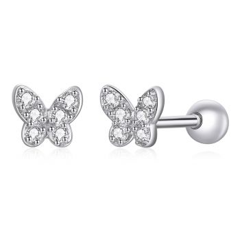 Cercei din argint Crystal Butterflies