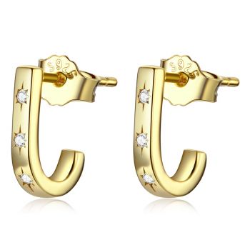 Cercei din argint Golden J Earrings de firma original