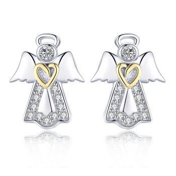 Cercei din argint Guardian Angel Heart ieftini