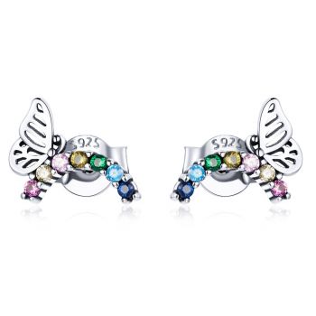 Cercei din argint Rainbow Butterfly ieftin