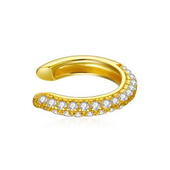 CERCEL din argint Crystals Clear Clip Golden ieftini