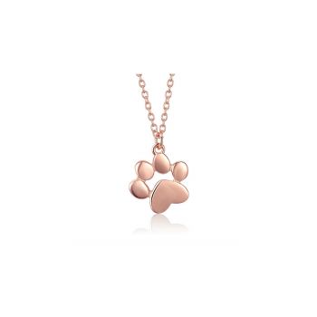 Colier din argint Rose Gold Paws