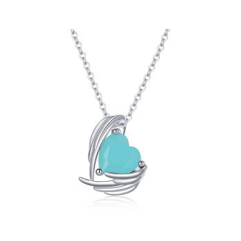 Colier din argint Turquoise Winged Heart ieftin