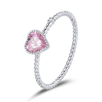 Inel din argint Beautiful Pink Heart de firma original