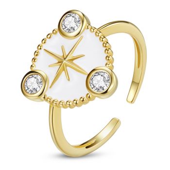 Inel reglabil din argint White & Gold